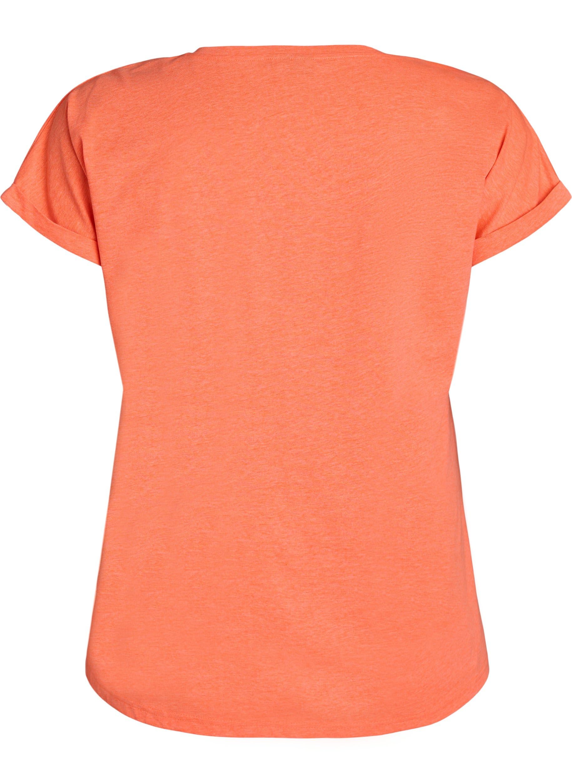 Zizzi T-Shirts Neon T-Shirt Baumwolle Große Größen