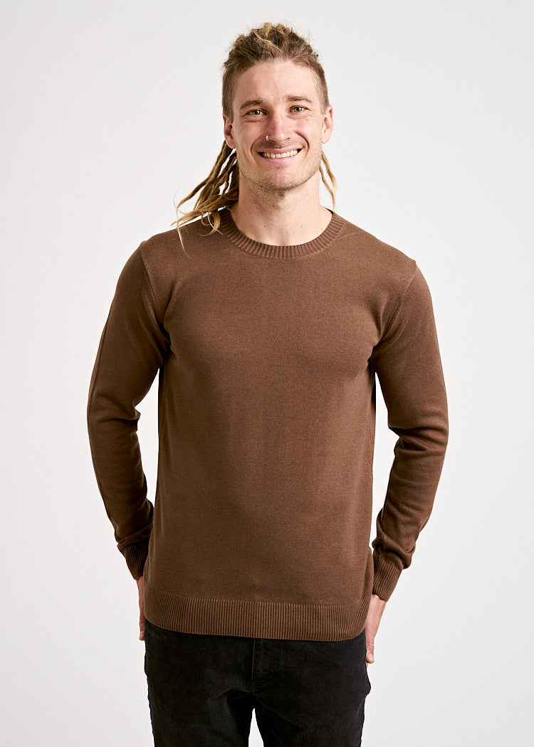 Wijld Rain Drum Strickpullover Herren Feinstrick aus Holz