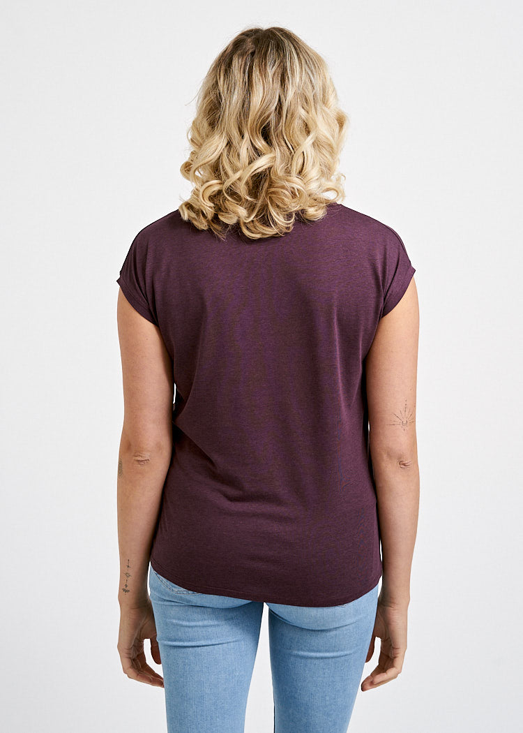 Wijld Woodshirt Elena Damen T-Shirt Purple lockerer Schnitt