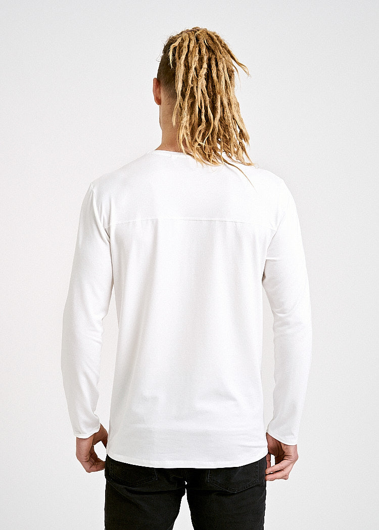 Wijld David Langarmshirt Bright White Herren Lyocell L