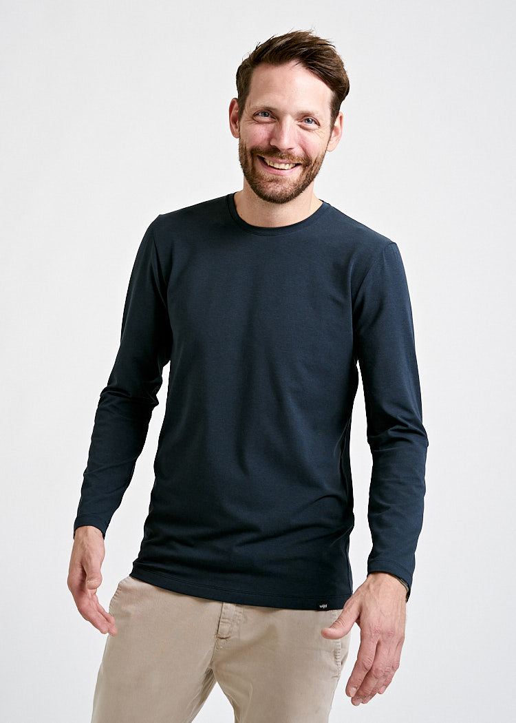 Wijld David Carbon Langarmshirt Herren Grau Lyocell