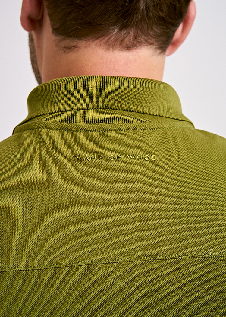 Wijld Polo-Shirt Herren Olive Bio-Baumwolle regular