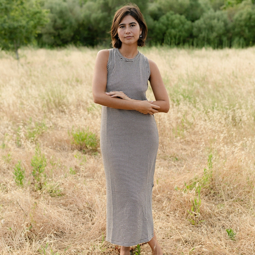 Nordlicht Rita Jersey Kleid gestreift Braun Midi