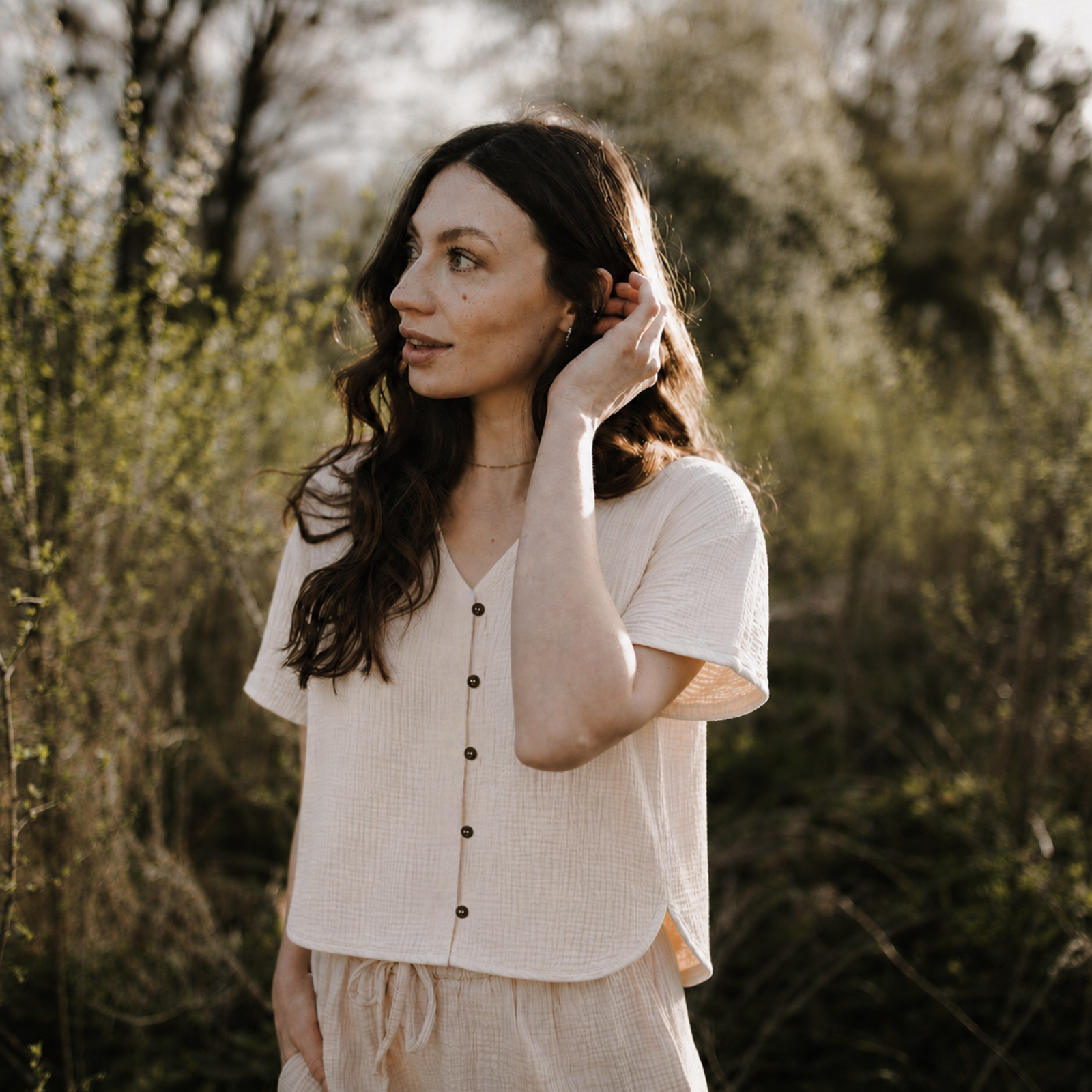 NORDLICHT Freja Musselin Shirt Bio-Baumwolle Kurzarm