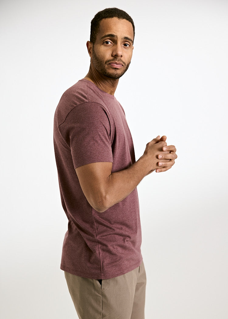 Wijld Alex Woodshirt Herren Red Melange T-Shirt Regular