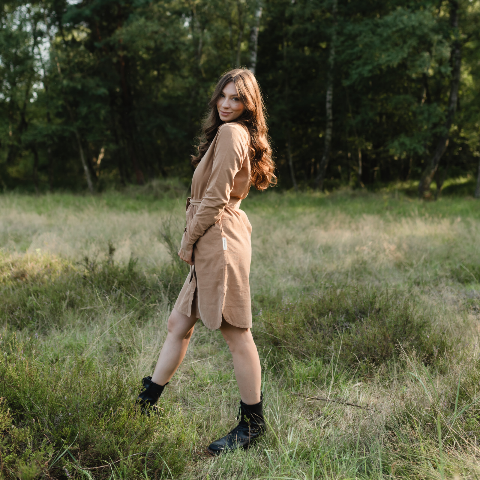 NORDLICHT Enna Cord Kleid Braun Bio-Baumwolle