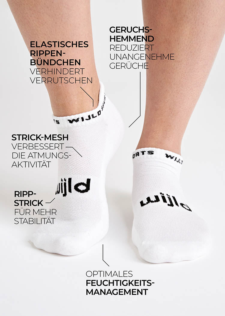 Wijld Woodsocks Sneaker Socken Bright White 39-42 Lyocell