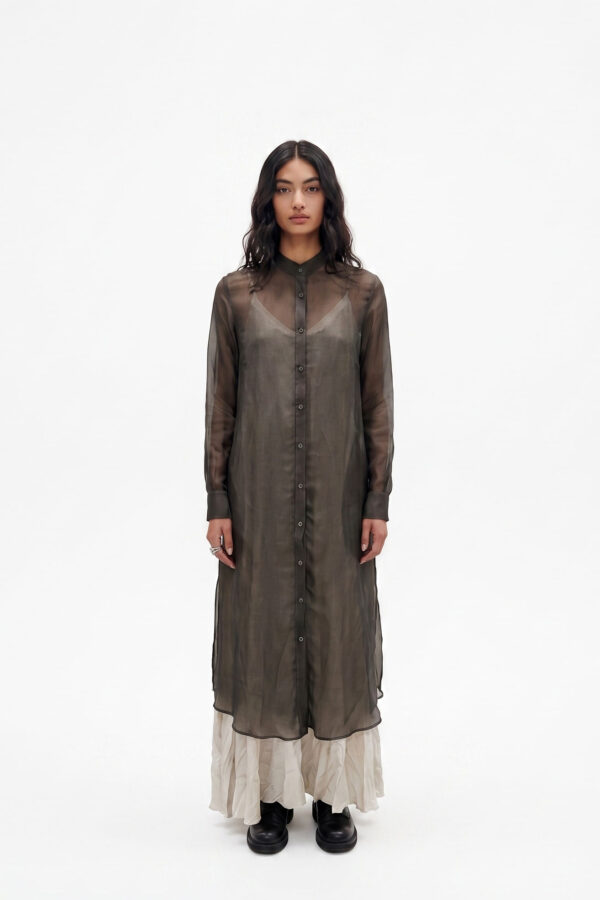 Sanctamuerte Abiti Chemisier Hemdkleid Chiffon