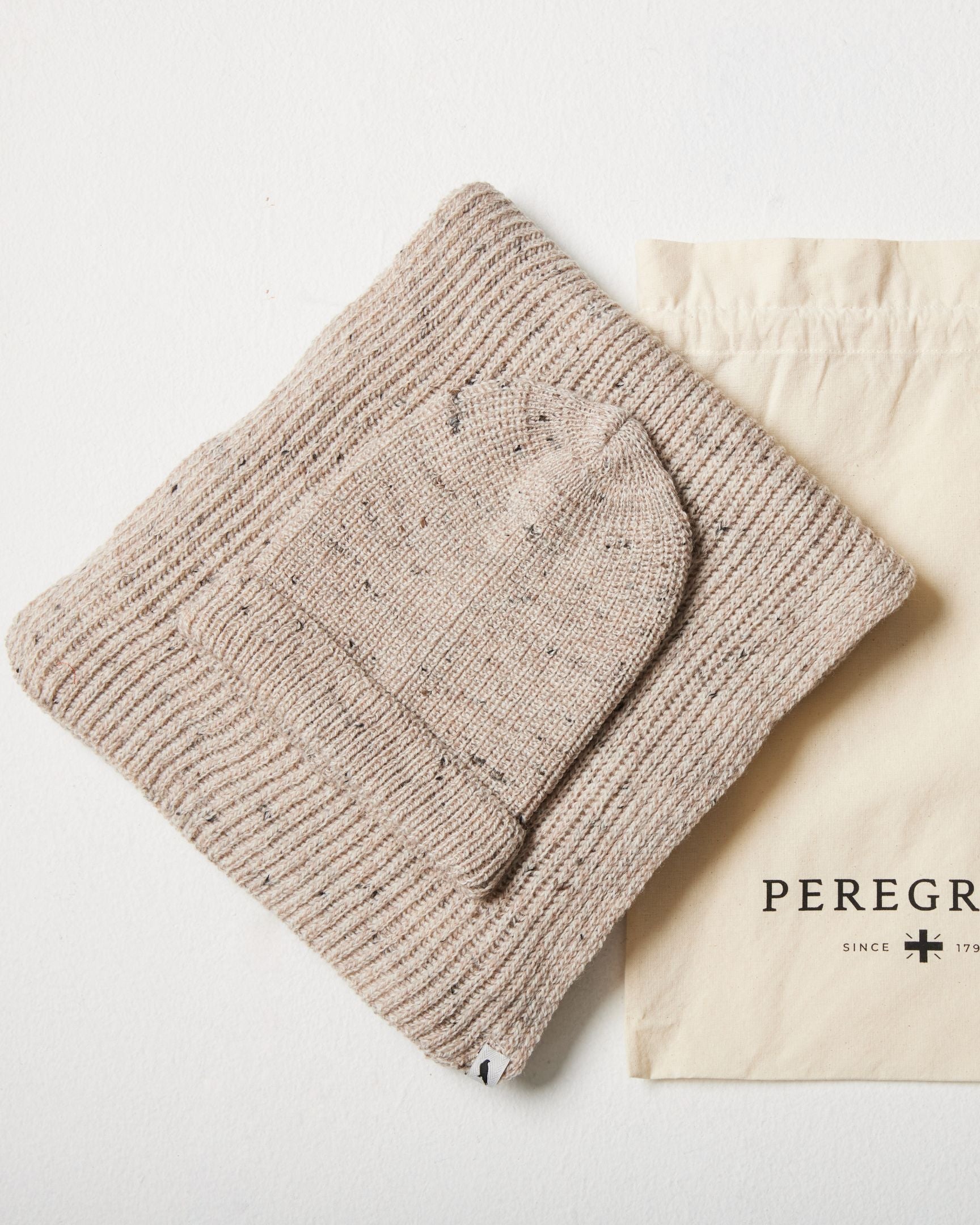 Peregrine Porter Mütze & Schal Set Navy Wolle