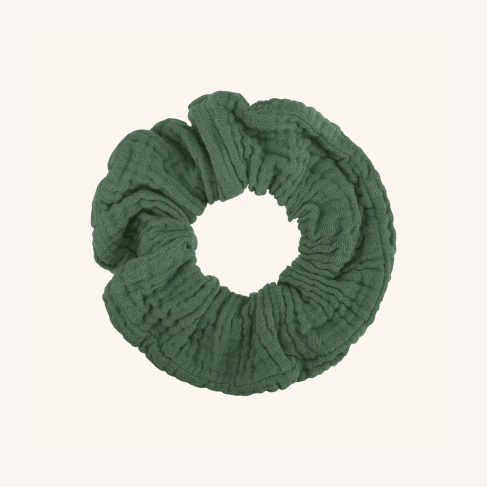 NORDLICHT Musselin Scrunchie Grün Bio-Baumwolle