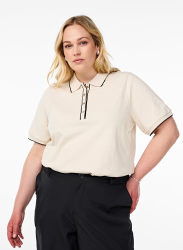 Zizzi Poloshirt Kurzarm Baumwolle Große Größen 42-60