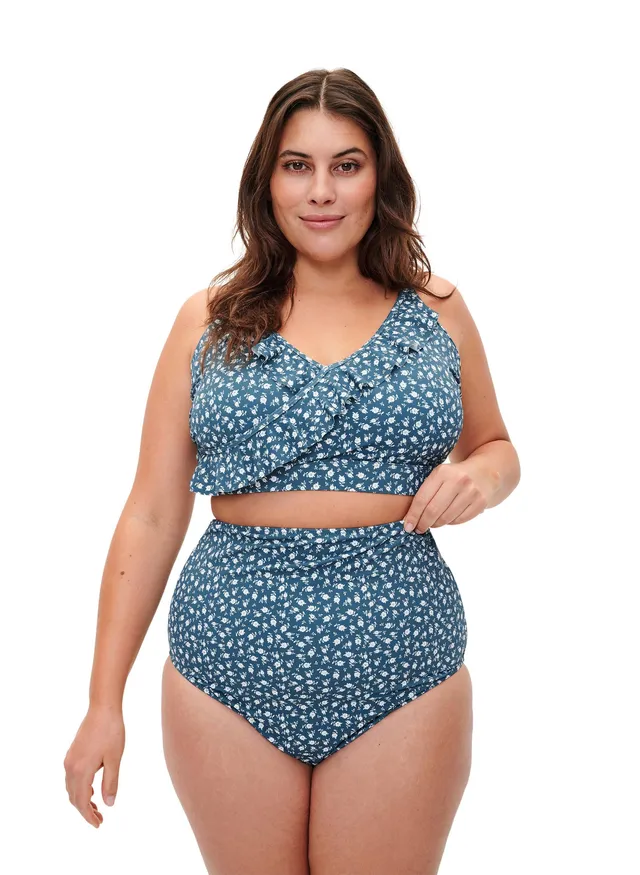 Zizzi Swim Bikinihose Blumenprint High-Waist 42-60