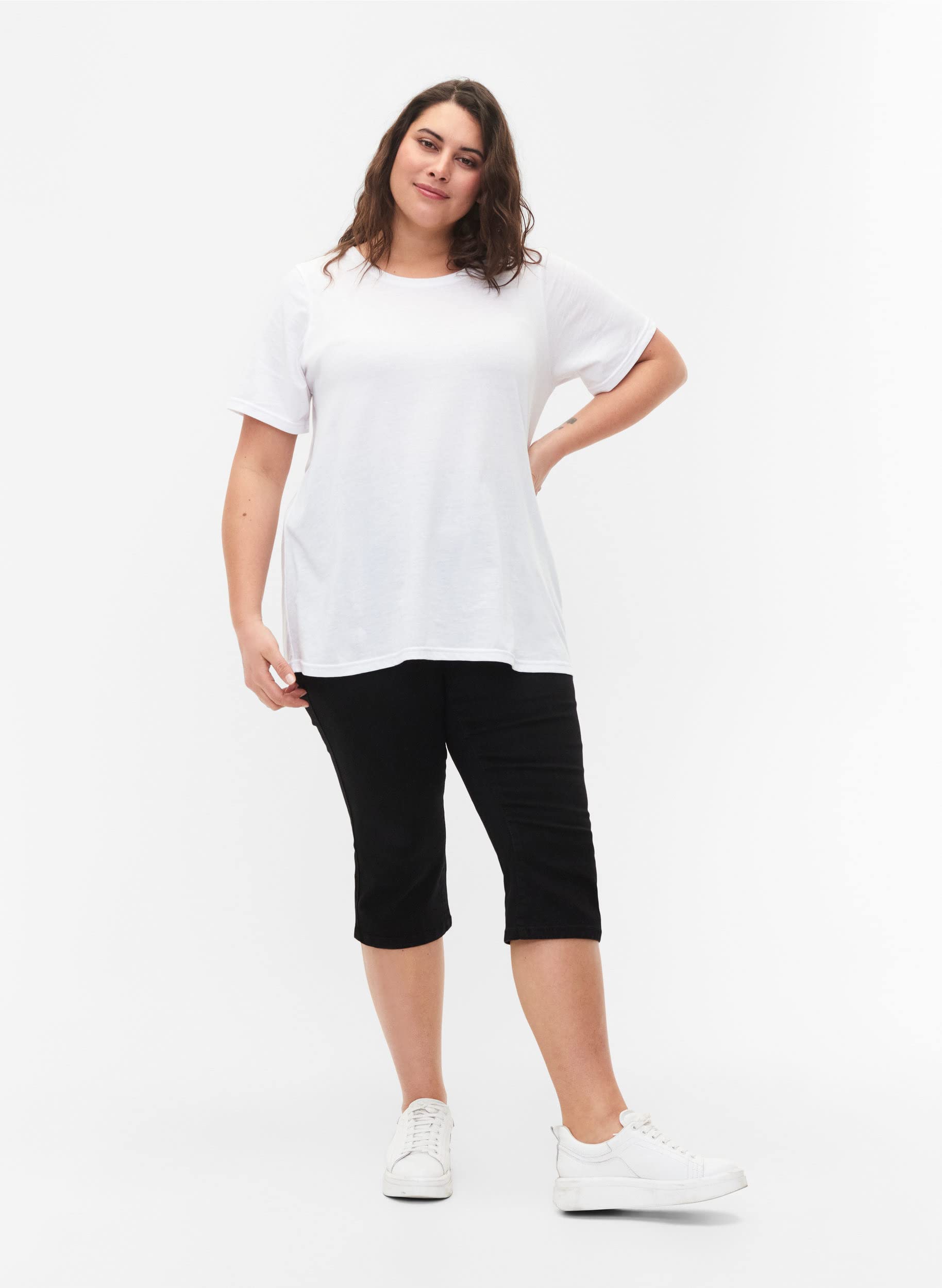 Zizzi Flash Jeans Capri 3/4 Damen Denim Stretch