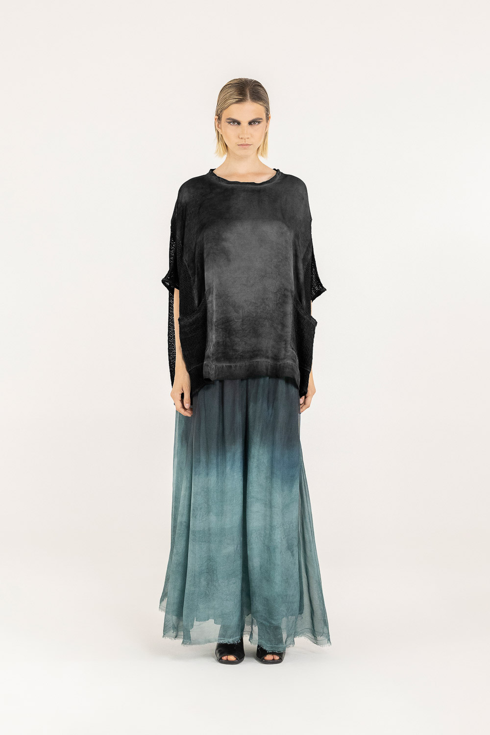 Sanctamuerte T-Shirt Maxi Tshirt Shirt Viskose Netz