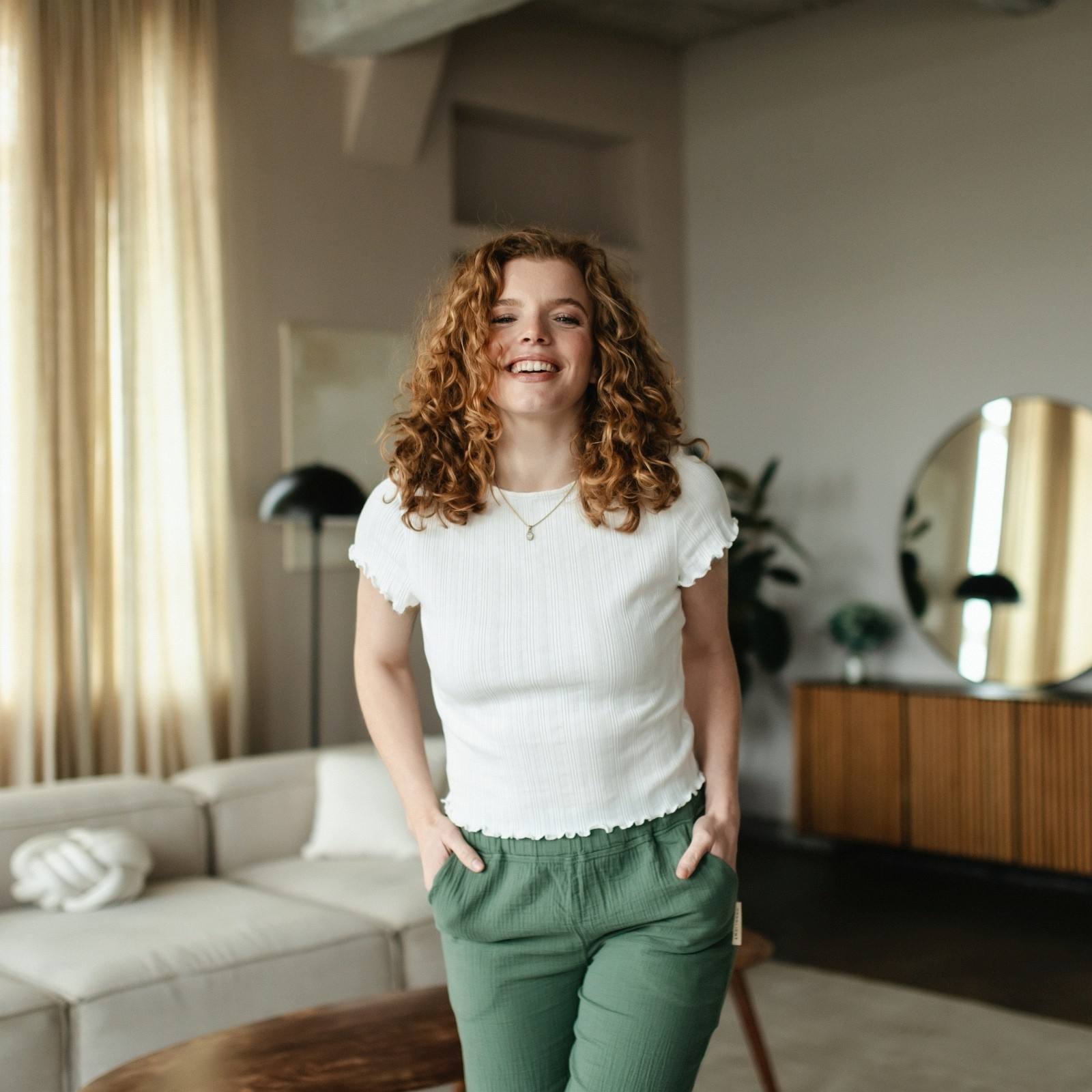 NORDLICHT Maja T-Shirt Weiß gestreift cropped