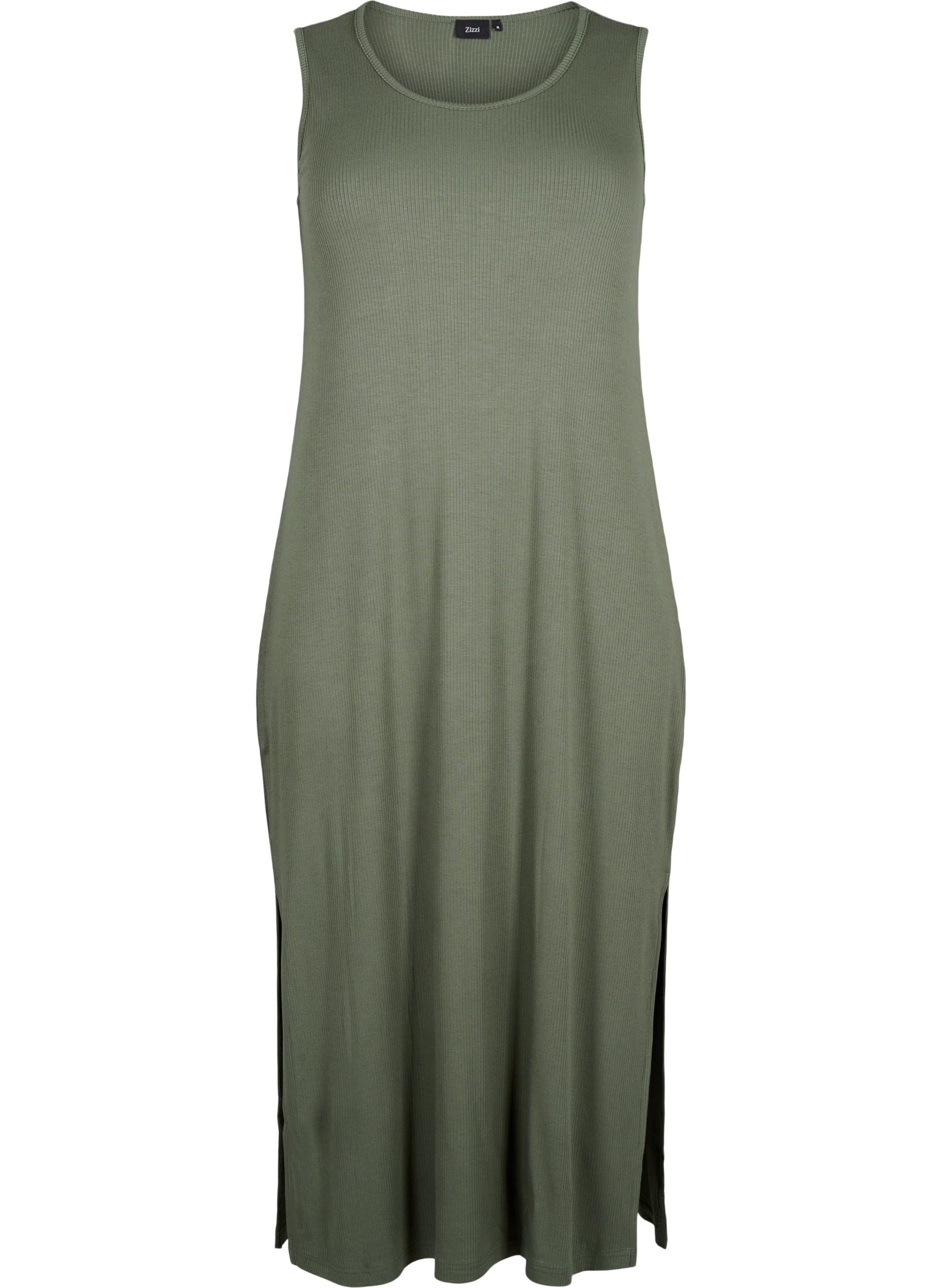 ZIZZI Dresses Trägerloses Rippen Kleid Viskose Lang Stretch