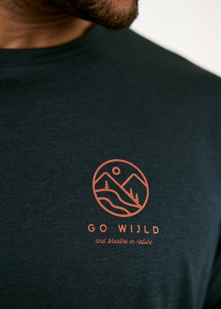 Wijld Alex Go Wijld Circle T-Shirt Herren Motiv Holz