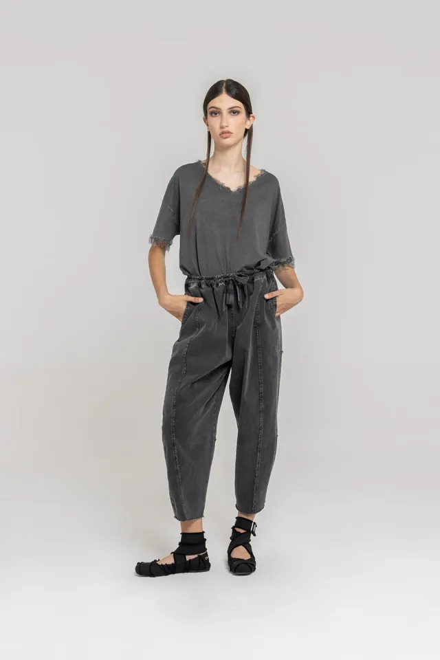 Sanctamuerte Pantaloni Semi Beggy Hose Baumwolle weit