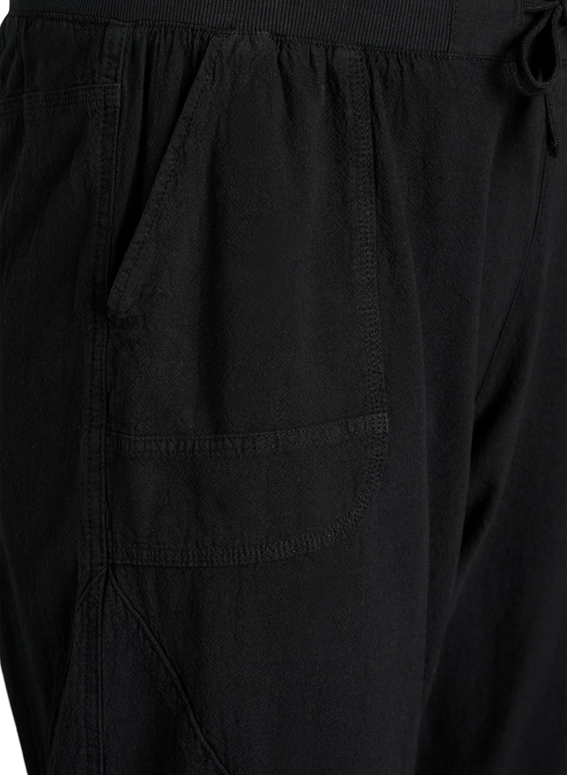 Zizzi 3/4 Hose Capri Baumwolle Taschen lockere Passform