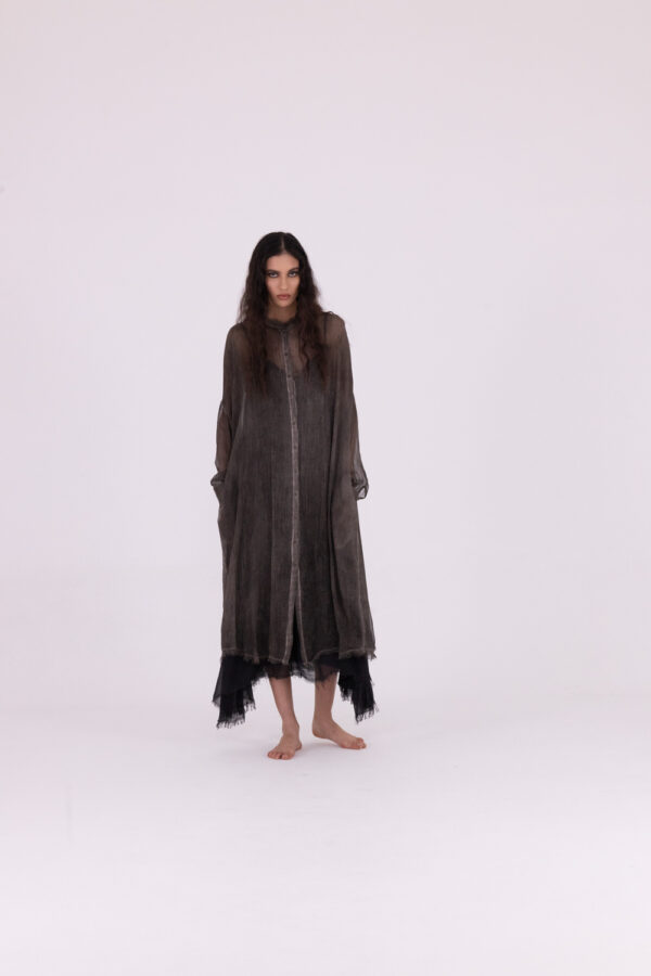 Sanctamuerte Abiti Chemisier Kleid Viskose Hemdkleid