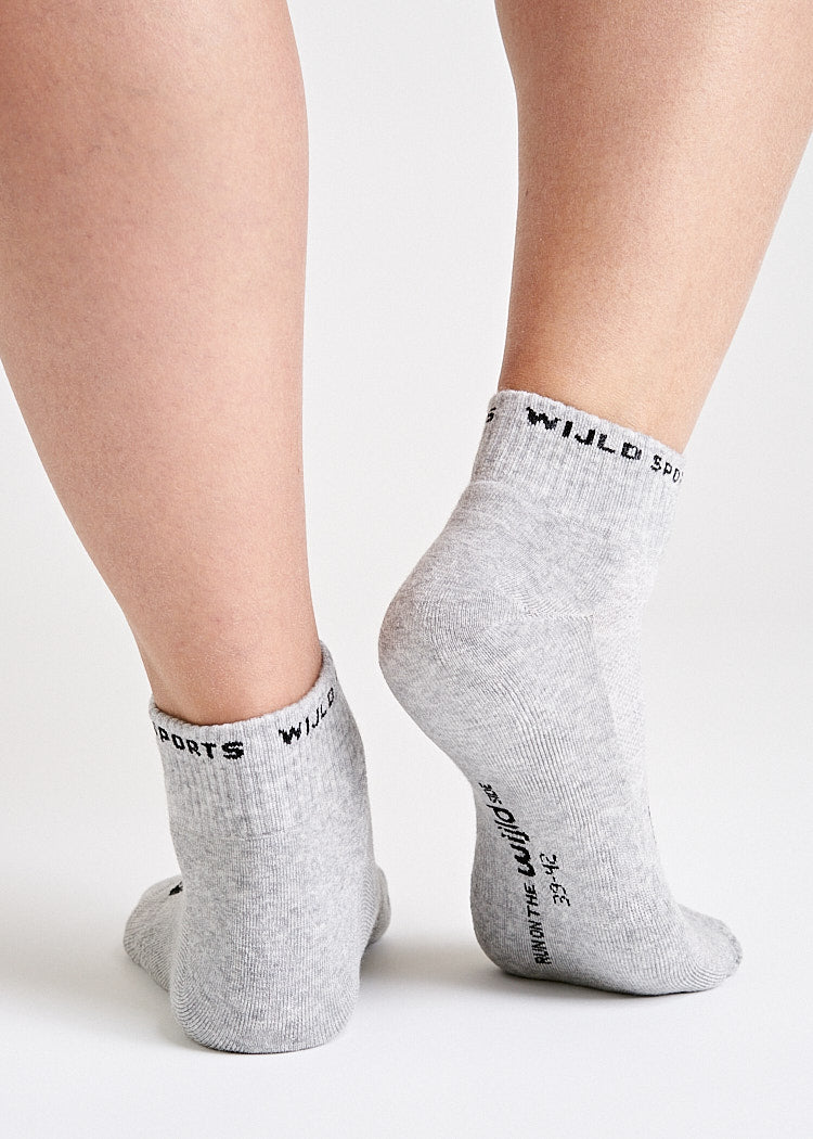 Wijld Woodsocks Halbhohe Sportsocken Gray Melange 39-42