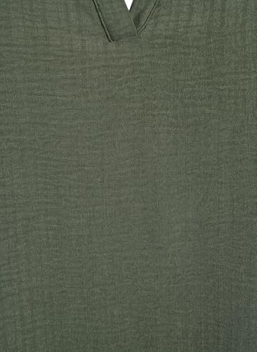 Zizzi Bluse Kurzarm V-Ausschnitt Große Größen 42-60