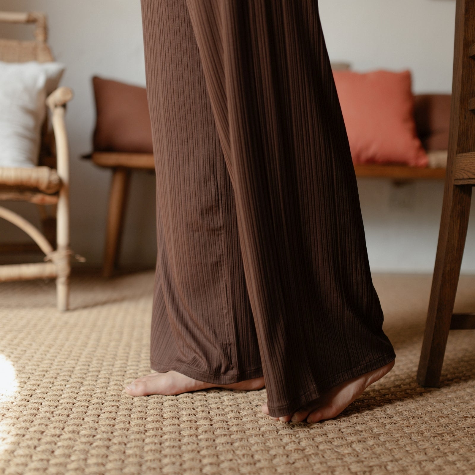 Nordlicht Lucy Fließende Weite Hose Tencel Braun