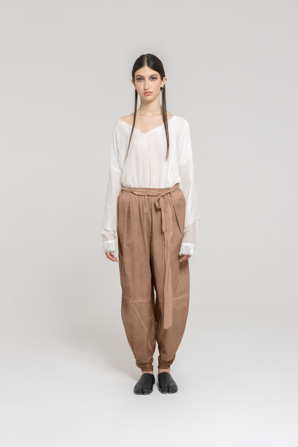 Sanctamuerte Pantaloni Semi Banana Hose Popeline Baumwolle