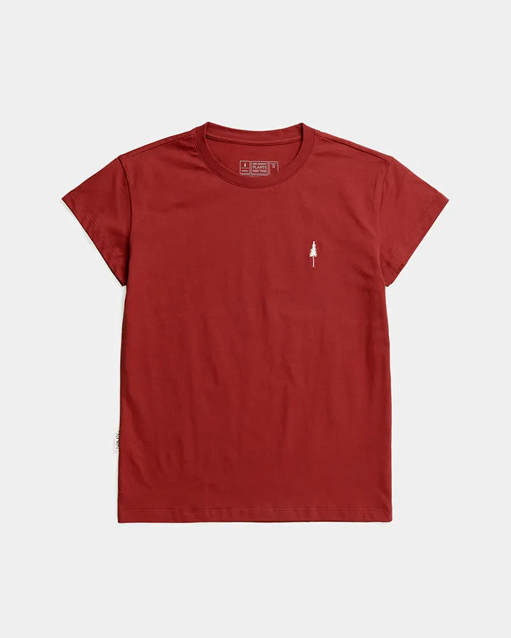 NIKIN TreeShirt Women T-Shirt Bloodstone Red Rot Bio-Baumwolle
