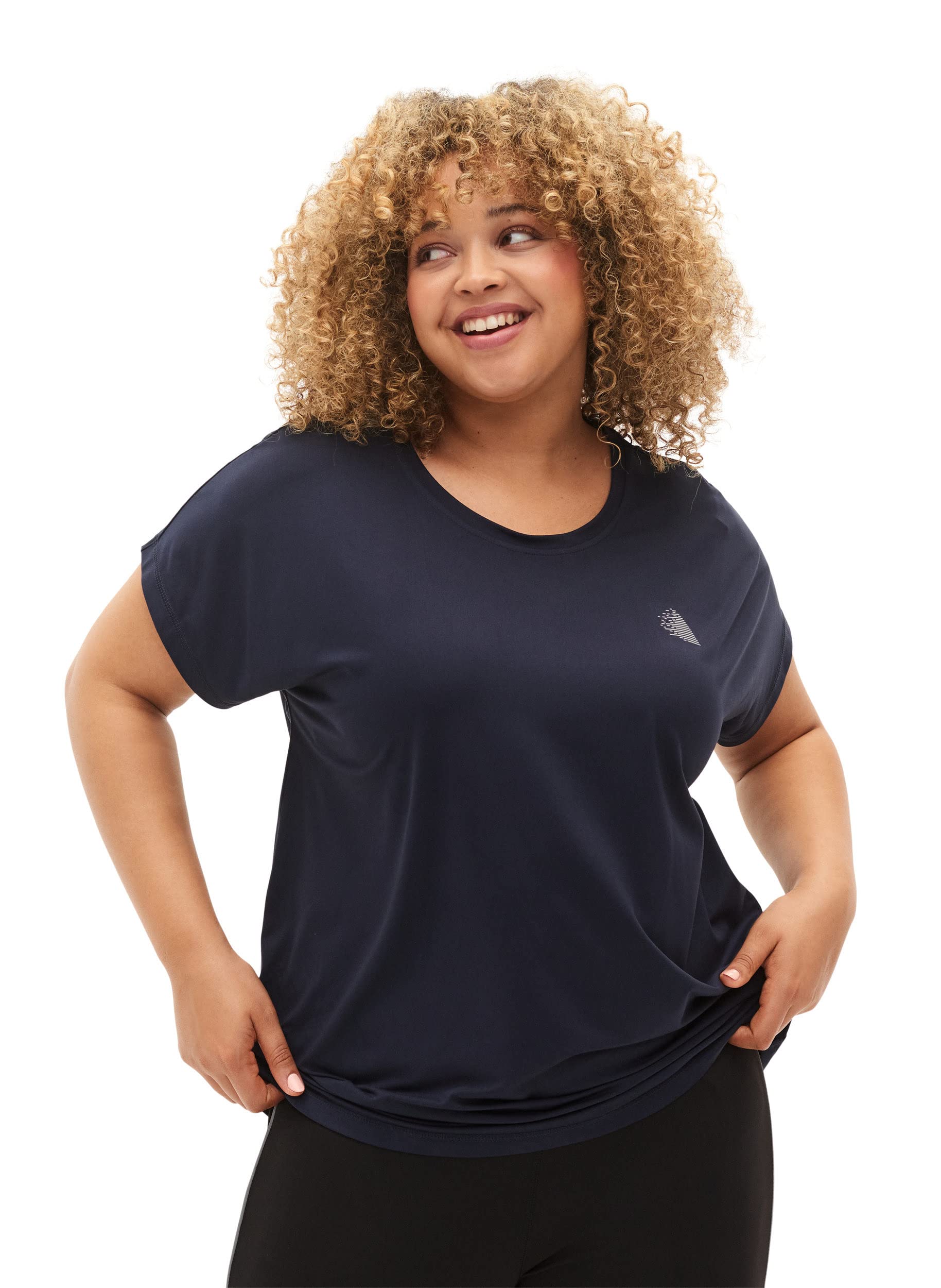 Zizzi Active T-Shirt Kurzarm Schwarz Große Größen