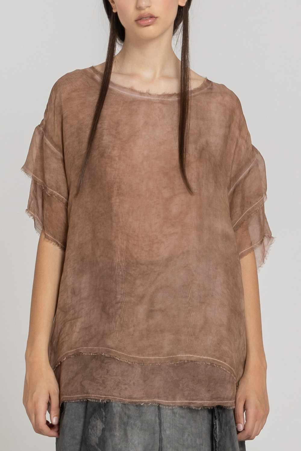 Sanctamuerte T-Shirt Over Girocollo Shirt Viskose-Seide