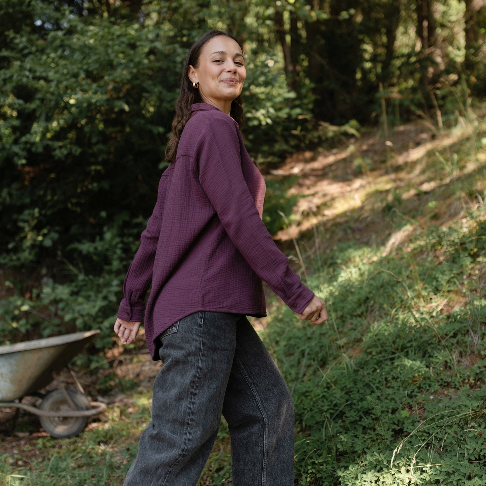 Nordlicht Fenja Musselin Bluse Bio-Baumwolle Cherry