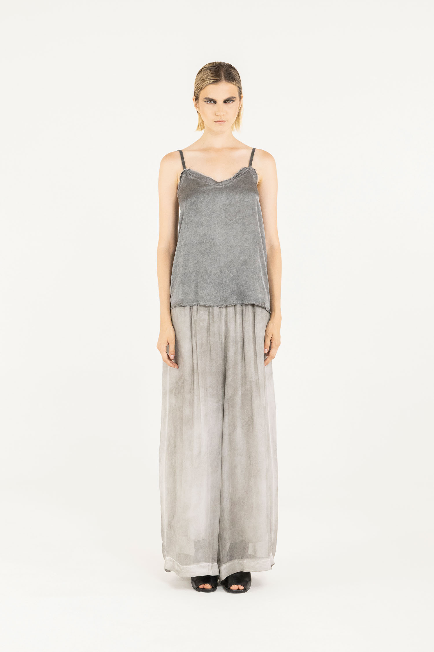 Sanctamuerte Top Tank Top Viskosesatin verstellbar