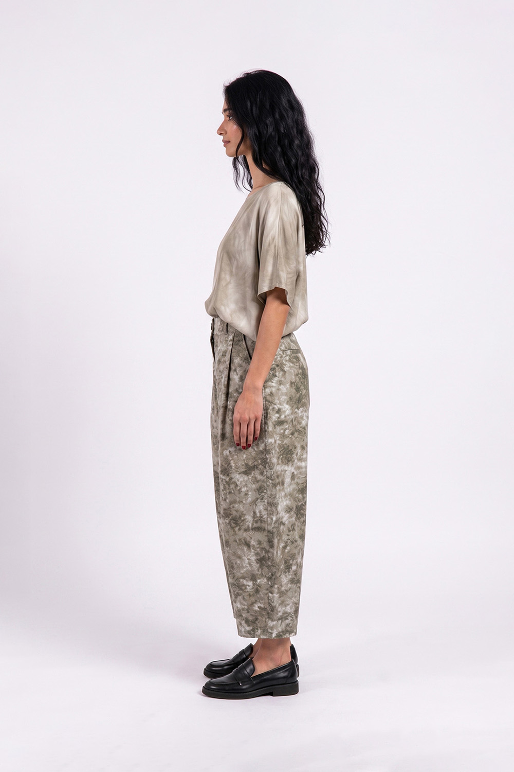 Sanctamuerte Pantaloni Linea Morbida Hose Jacquard Blumen