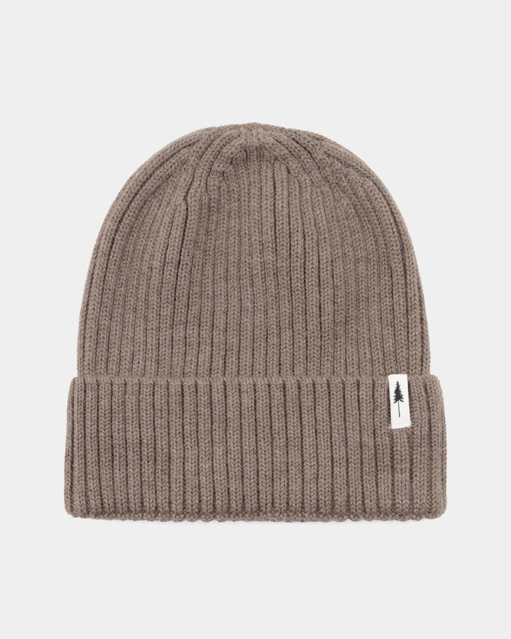 NIKIN Treeanie Merino Mütze Taupe Mel 100% Merinowolle gerippt