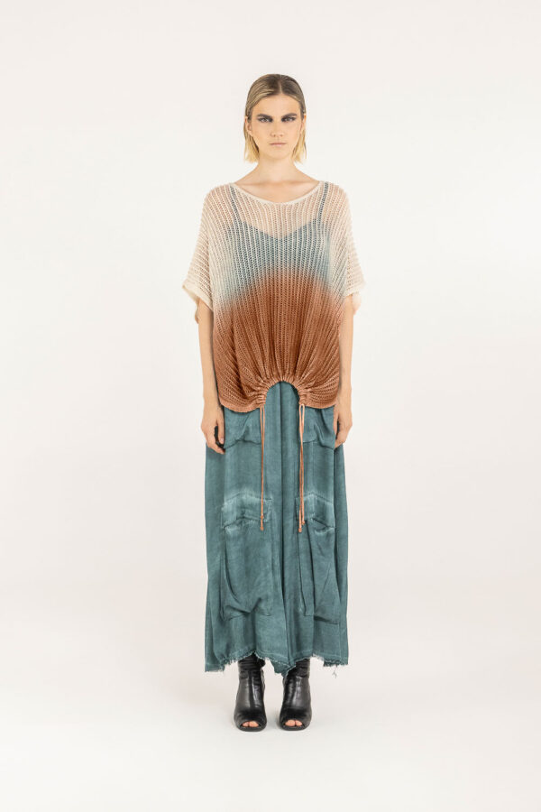 Sanctamuerte Maglieria Netz Pullover V-Ausschnitt