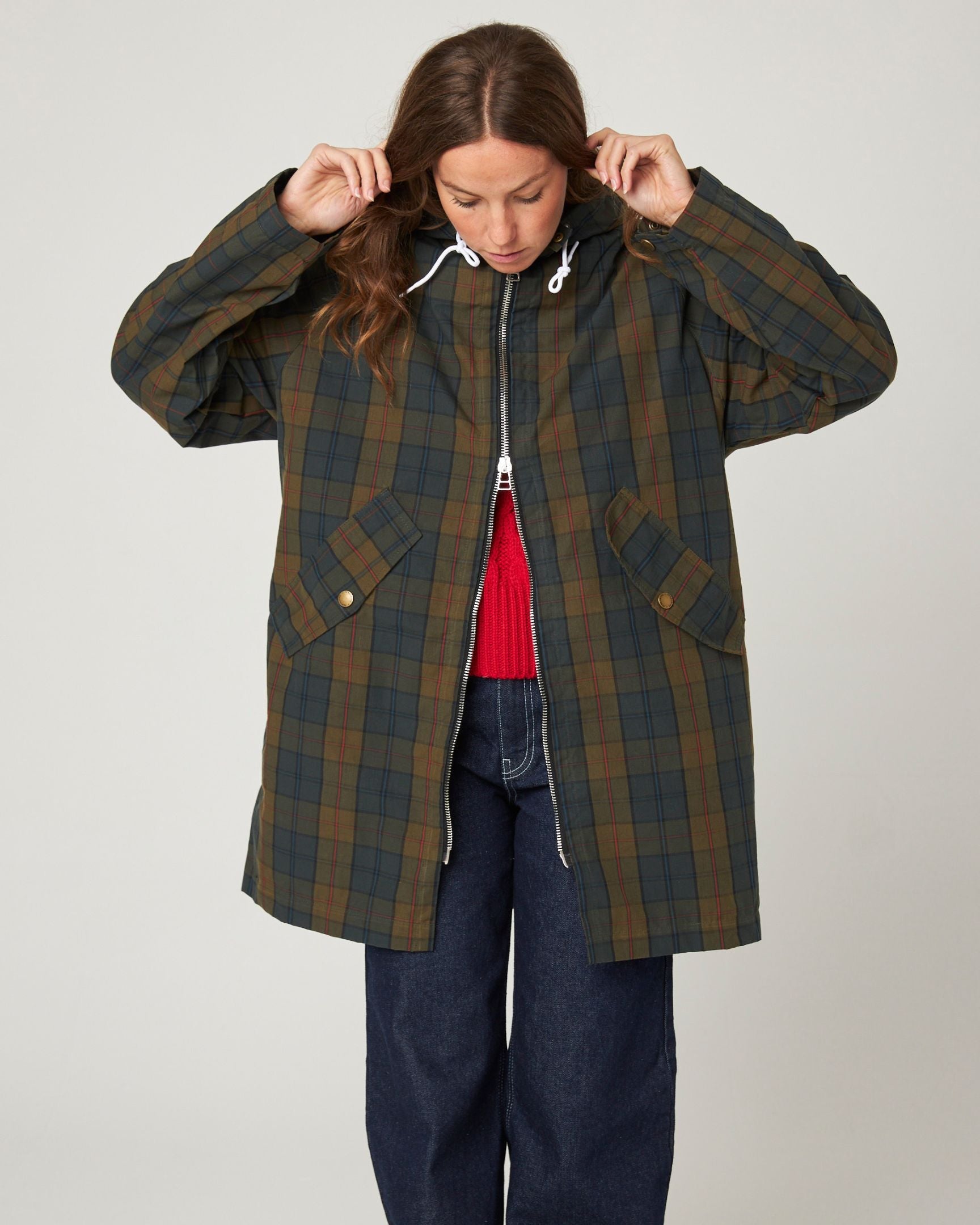 Peregrine Ford Cagoule Wachsjacke Navy wasserabweisend
