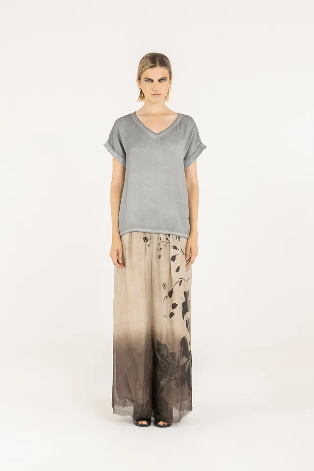 Sanctamuerte T-Shirt TShirt Scollo a V Shirt V-Ausschnitt Viskose