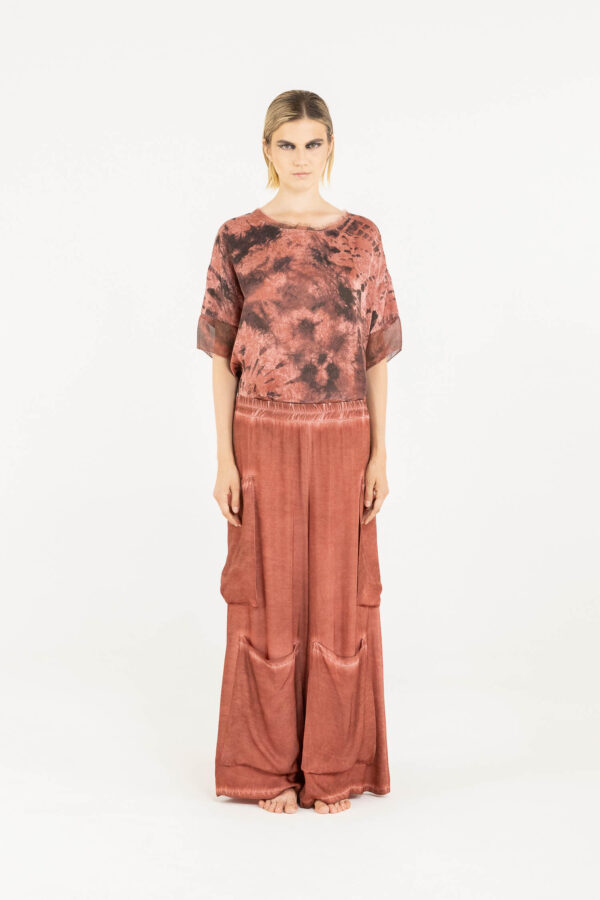 Sanctamuerte Pantaloni Palazzo Cargo Hose Viskose