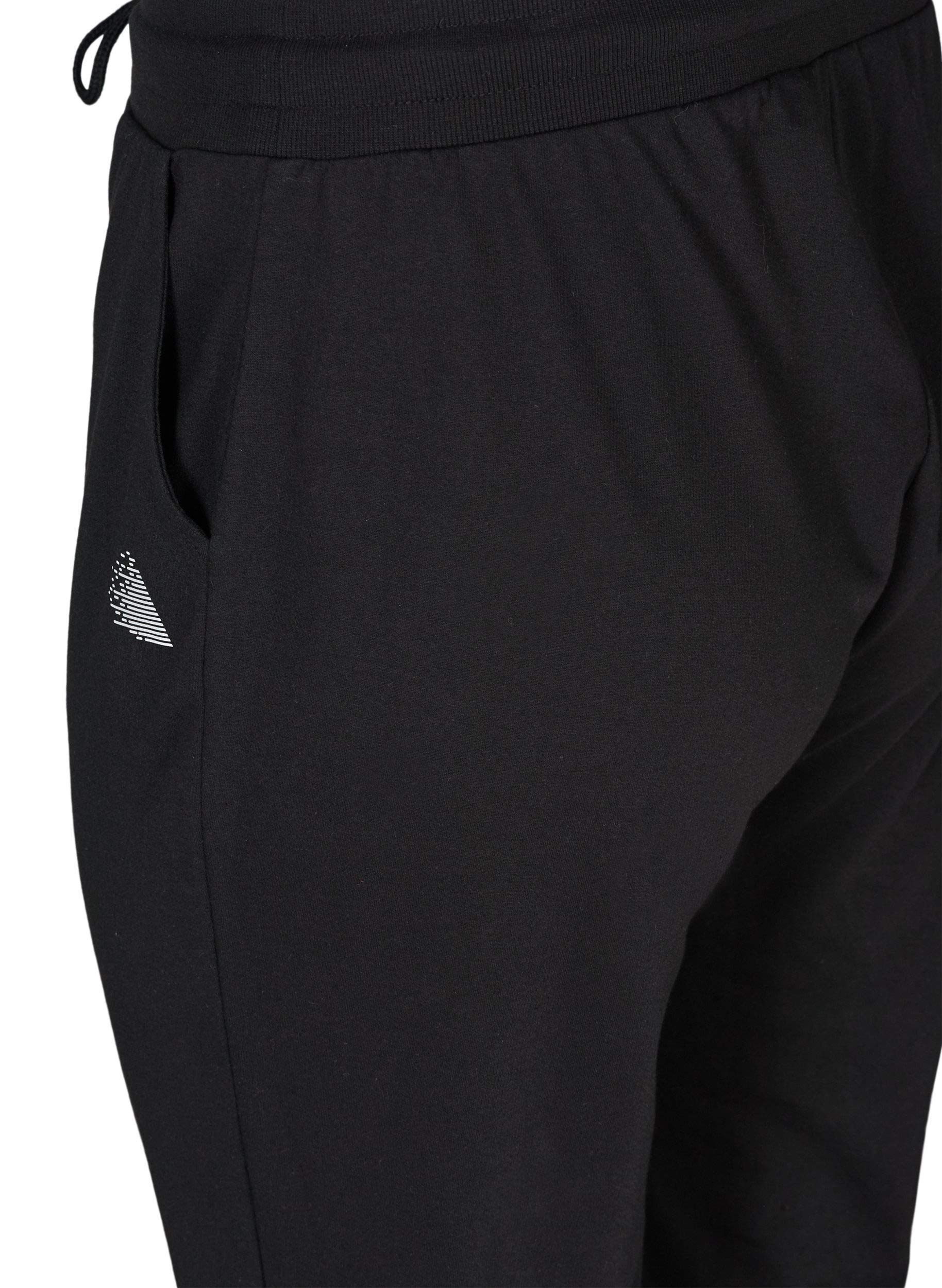Zizzi Activewear Trainingshose Schwarz Jogginghose mit Taschen