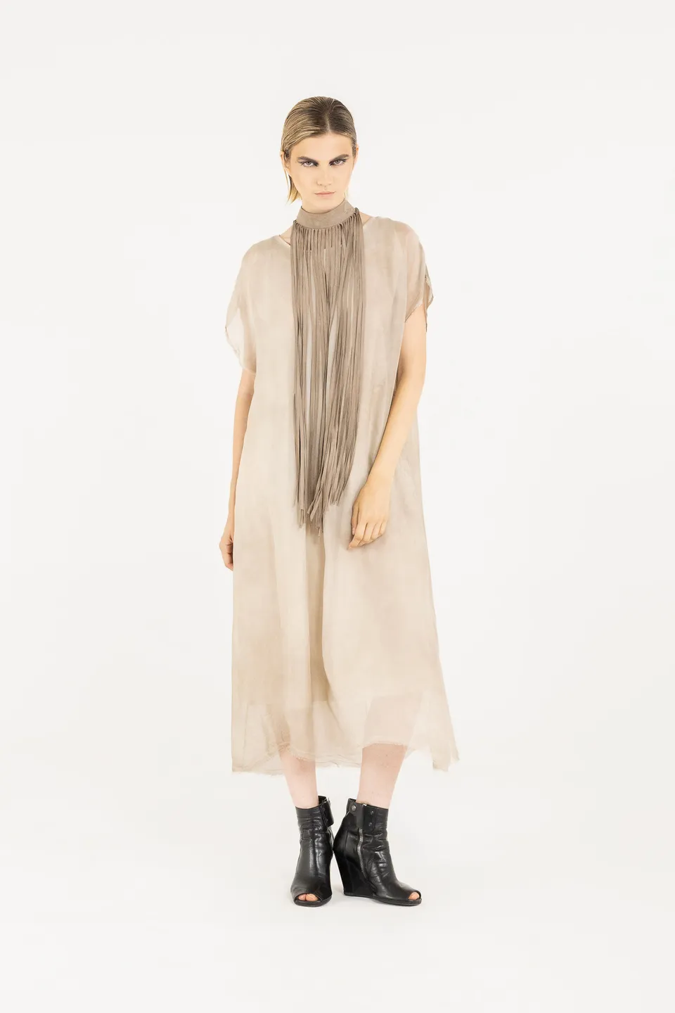 Sanctamuerte Abiti Abito Lungo Kleid Viskose-Seide lang