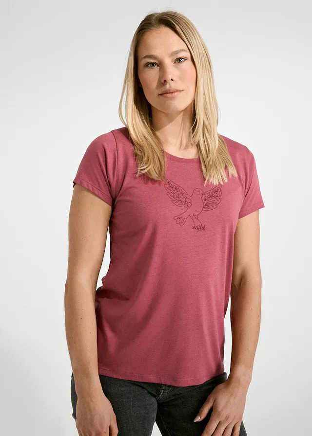 Wijld Lena Floral Dove Damen T-Shirt Print Lyocell