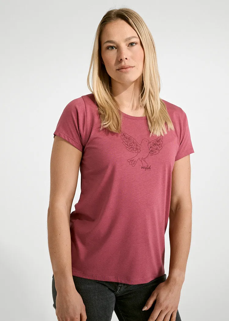 Wijld Lena Floral Dove Damen T-Shirt Print Lyocell