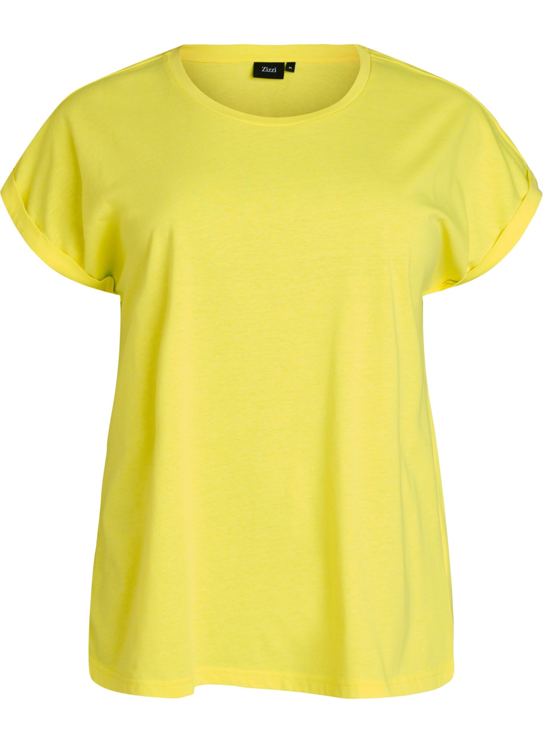 Zizzi T-Shirts Neon T-Shirt Baumwolle Große Größen