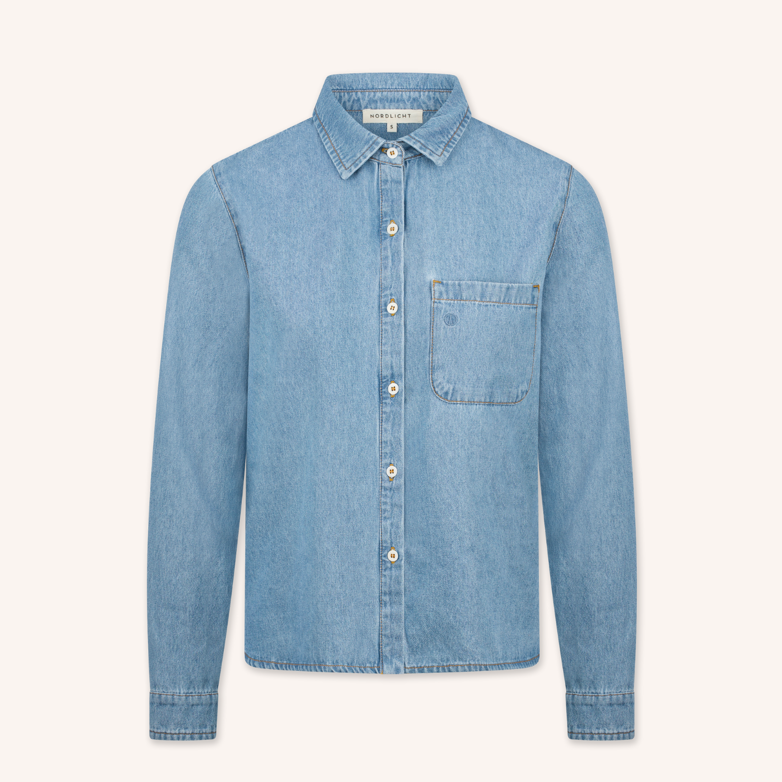 NORDLICHT Tove Jeans Bluse M Bio-Baumwolle
