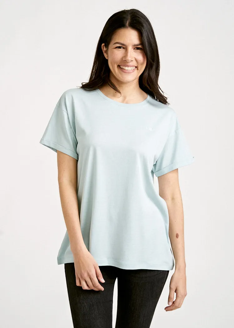 Wijld Jana Misty Blue Damen T-Shirt Basic Slim Holz