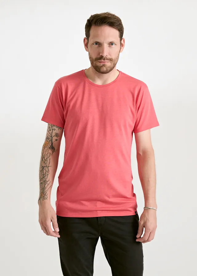 Wijld Woodshirt Alex Herren T-Shirt Cayenne Lyocell-Bio-Baumwolle