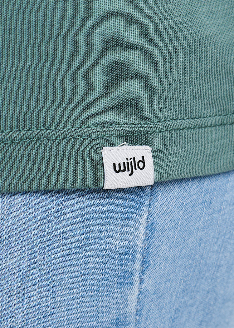 Wijld Jana Turn Up WoodShirt Damen Grau Loose Bio