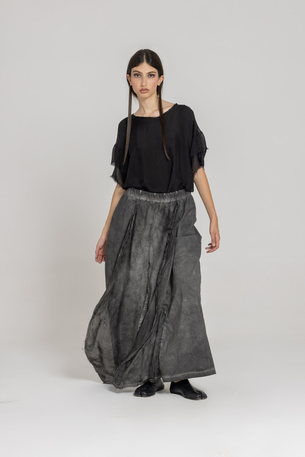 Sanctamuerte Pantaloni Palazzo Hose Viskose-Seide