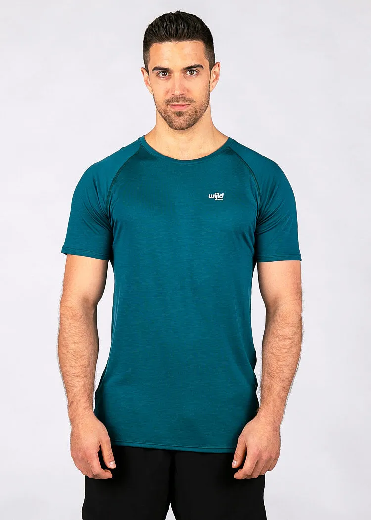 Wijld Sportshirt Herren Petrol T-Shirt Lyocell atmungsaktiv